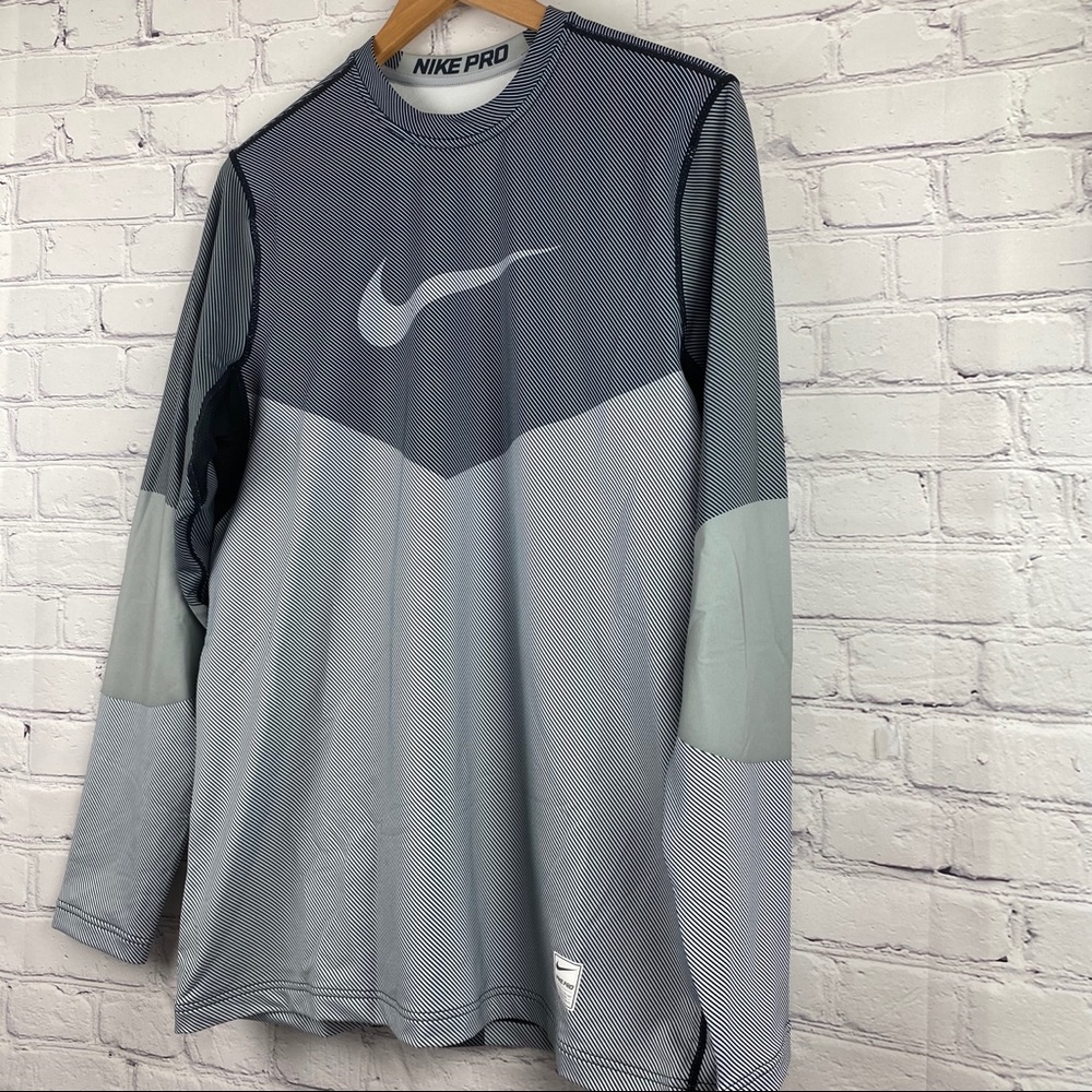 Nike pro dry fit fitted long sleeve shirt size L - Picture 2 of 6